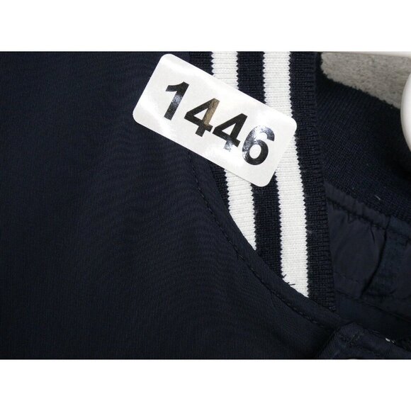 Abercrombie & Fitch Varsity Bomber Stadium jacket Men size M navy‎ blue preppy - Picture 8 of 8